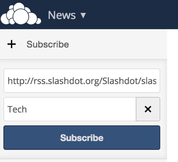 OwnCloud News App Подписаться на RSS-каналы с папками