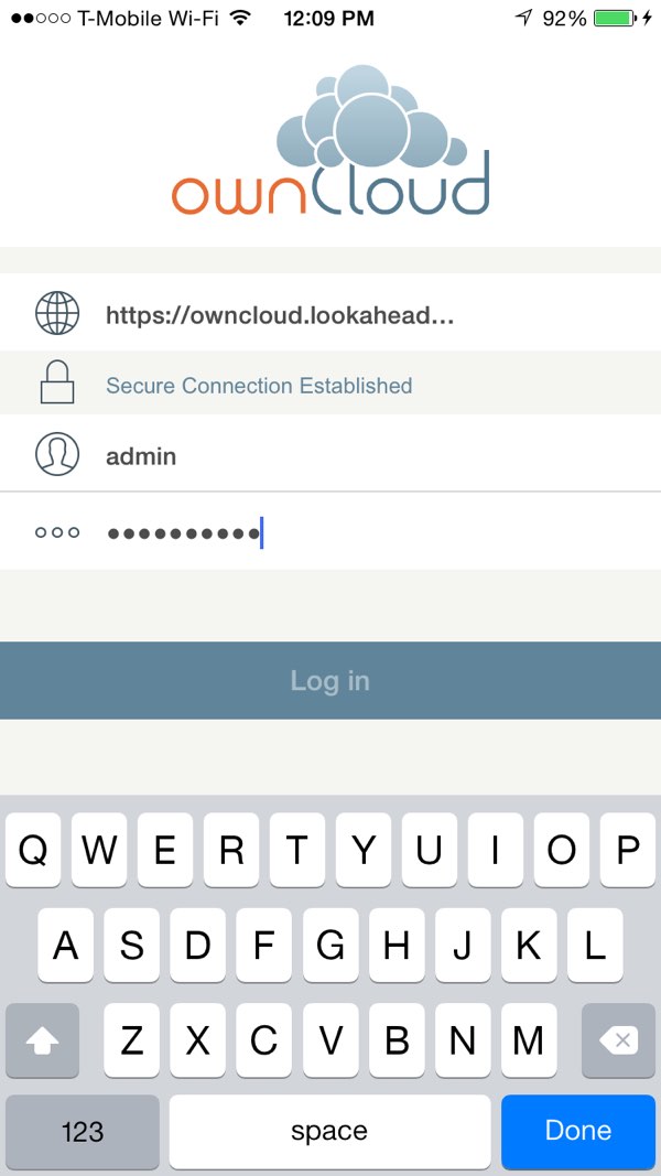 Приложение OwnCloud для iOS подключается к вашему серверу
