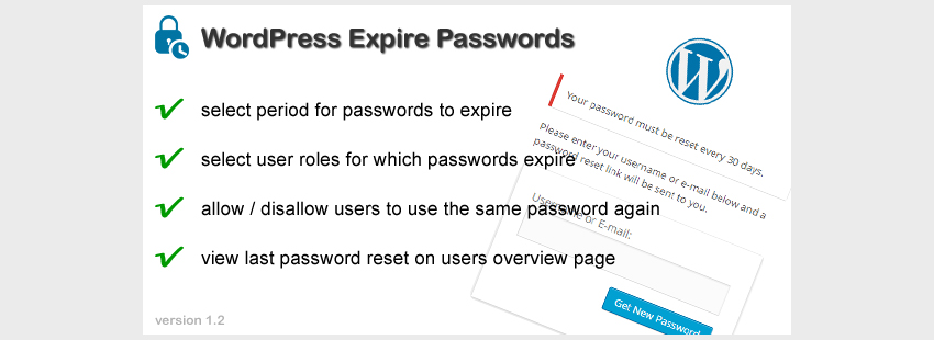 WordPress Expire пароли