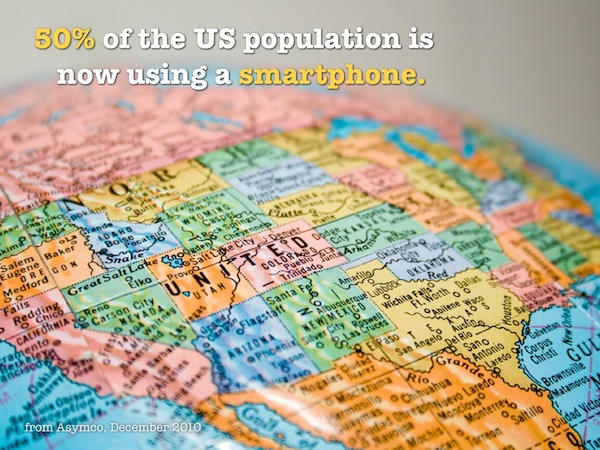 50% населения США сейчас используют смартфон.