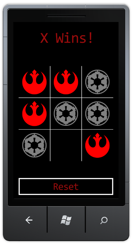 Крестики-нолики с использованием иконок Star Wars