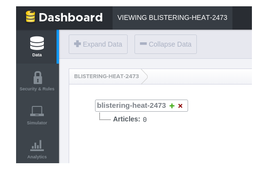 Firebase Dashoboard с подузлом Статьи