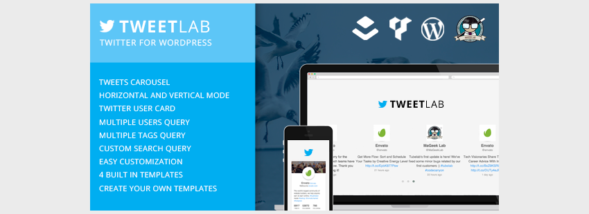 Tweetlab - Твиттер-слайдер Usercard для WordPress