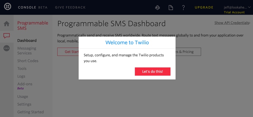 Создание стартапов Текст и СМС - Twilio SMS Dashboard