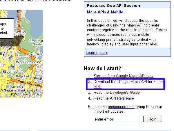 Google Maps API для Flash