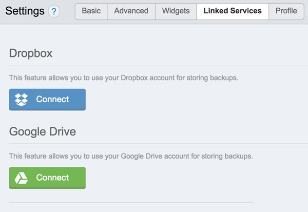 ManageWP Dropbox и Google Drive