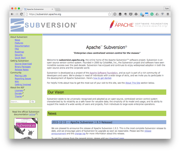 Домашняя страница Subversion