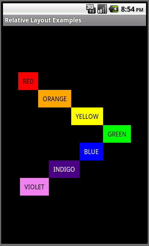 Рисунок 2: Android Relative Layouts Challenge