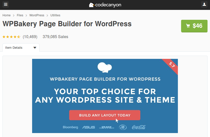 WPBakery Page Builder на CodeCanyon