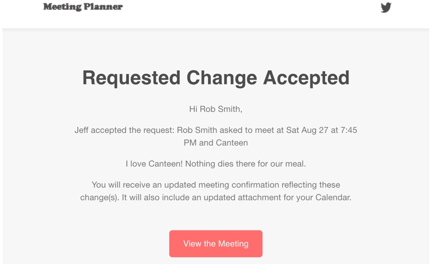Постройте свой запрос на запуск Планирование изменений - уведомление по электронной почте о запрошенном изменении принимается