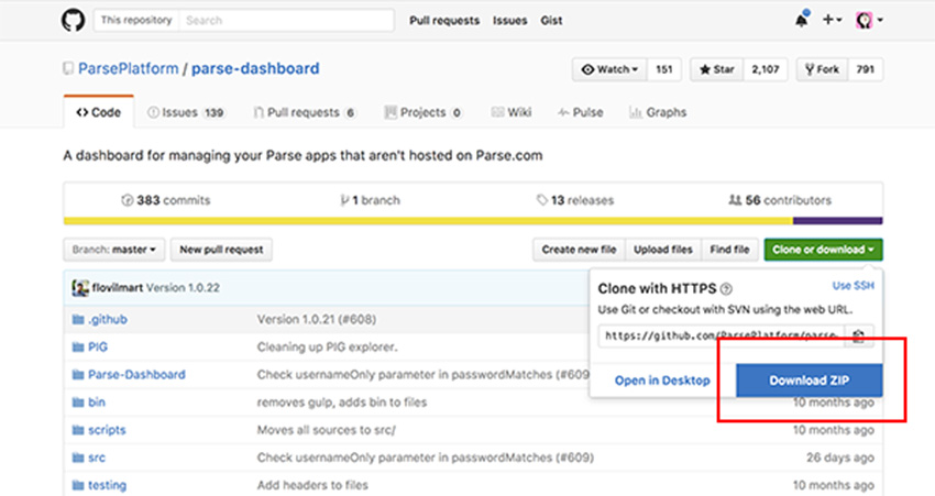 Скачать Parse Dashboard Repo