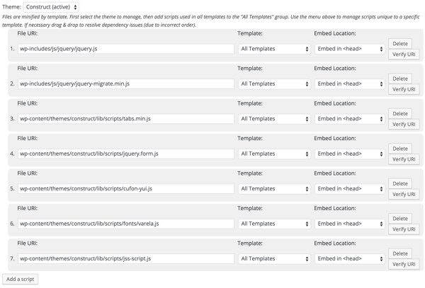 Google PageSpeed ​​- Управление файлами W3TC JS