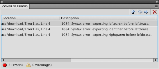 The Compiler Errors Panel