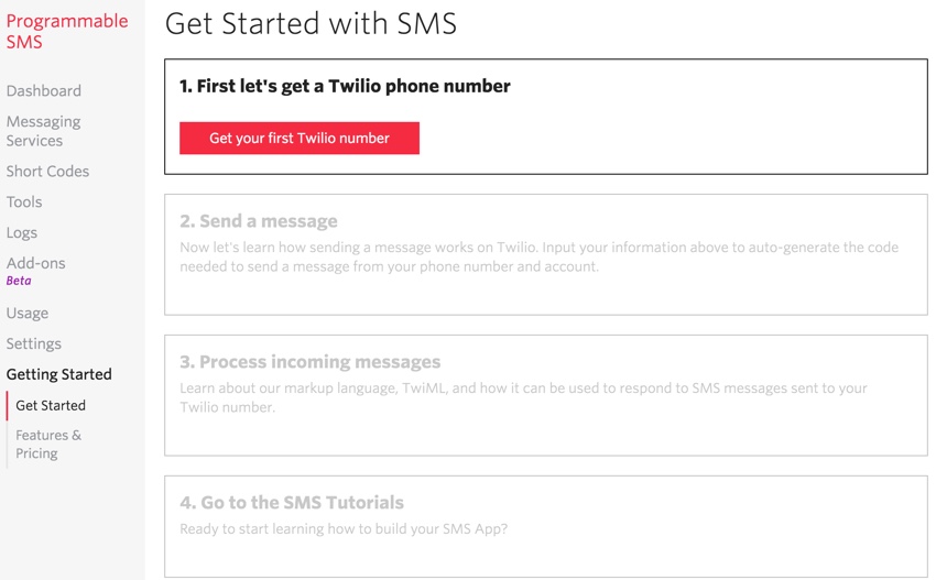 Создание стартапов Текст и SMS - Twilio Получите ваш номер телефона