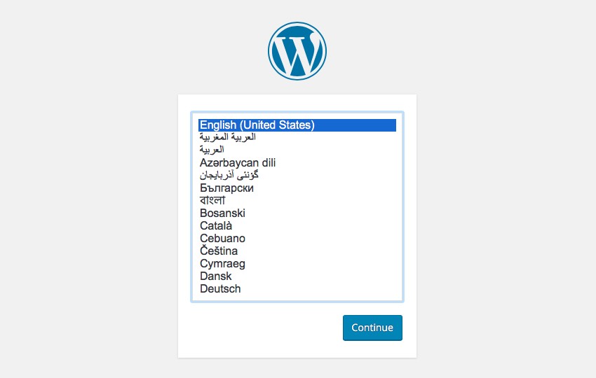 Начните настройку WordPress