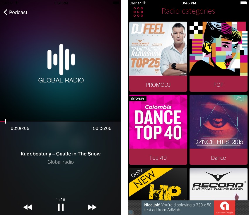 Global radio player app template