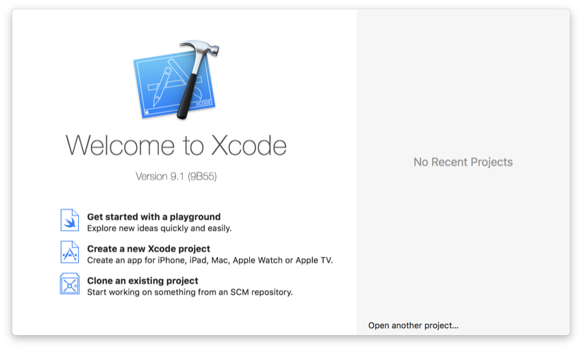 Рисунок 1. Создание проекта XCode.