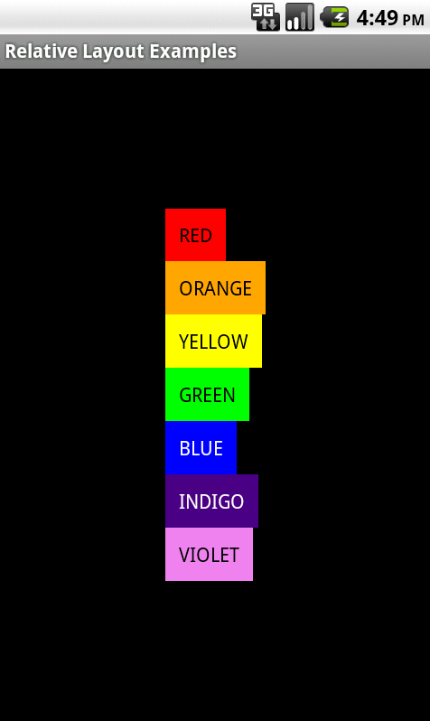 Рисунок 2: Android Relative Layouts Challenge