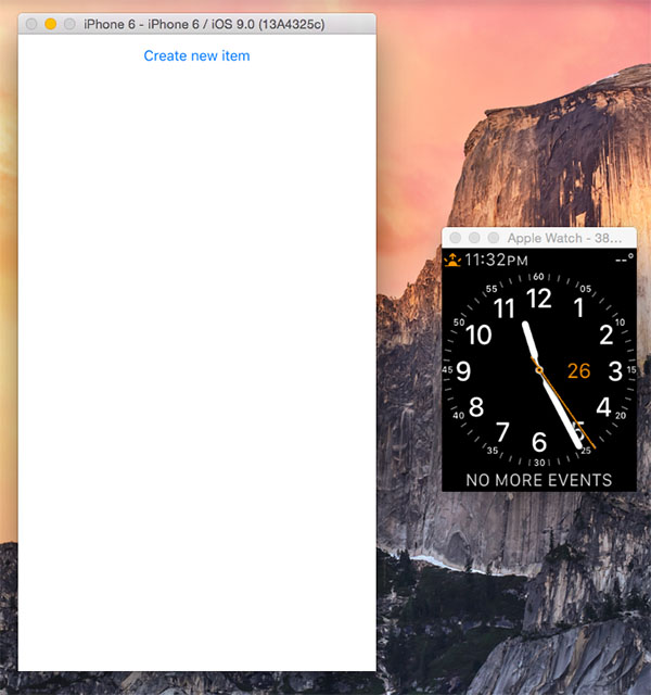 iOS-приложение и симулятор Apple Watch