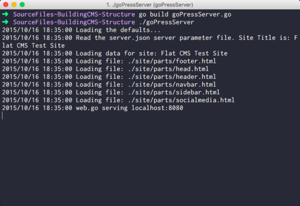 Running goPressServer in the Terminal
