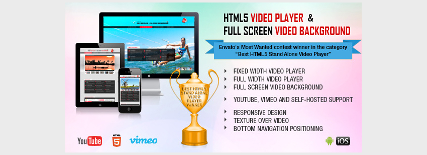 HTML5 Video Player FullScreen Видео Фон