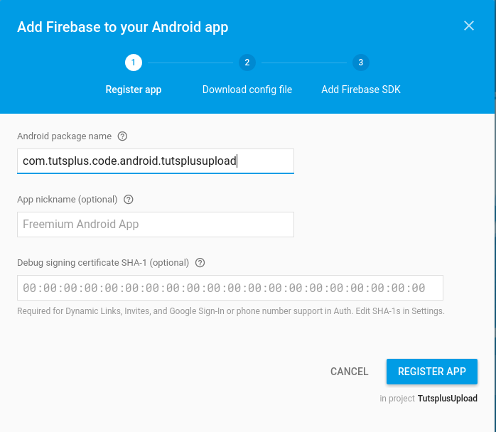 Добавьте Firebase в свое приложение для Android