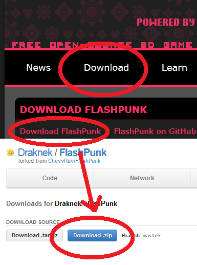 Страница загрузок FlashPunk