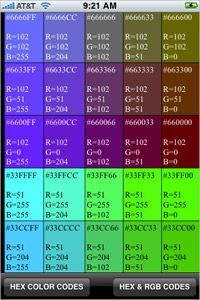 HEX RGB справочник цветов