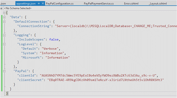 Настройки приложения JSON