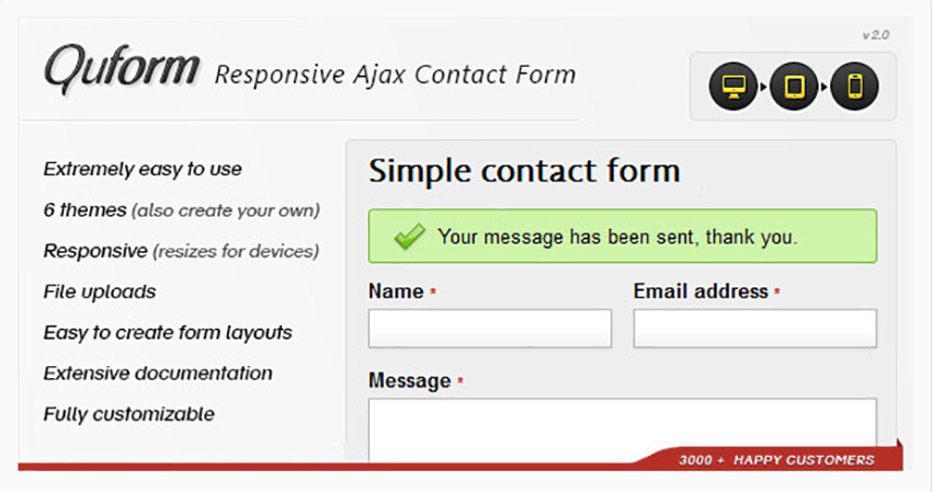 Quform - Отзывчивая контактная форма AJAX