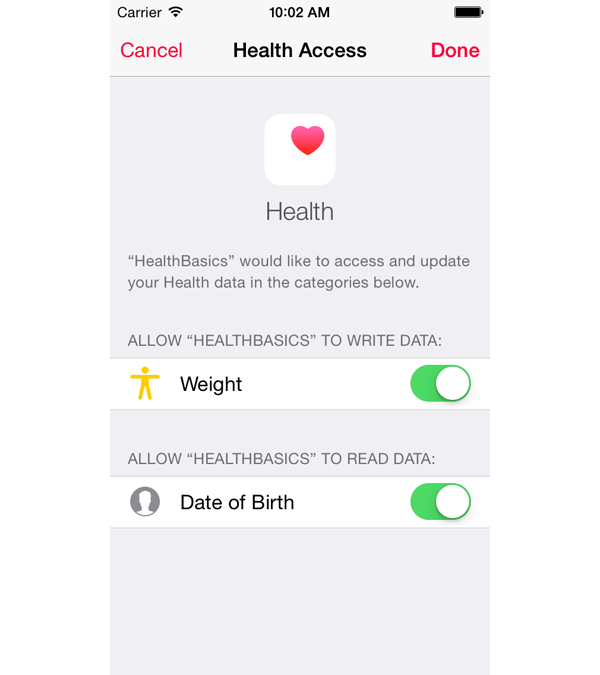 Интерфейс Health Access