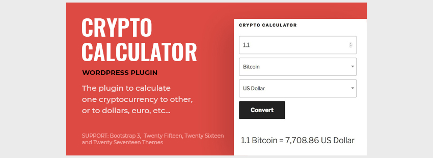 CryptoCalculator - калькулятор WordPress для криптовалют