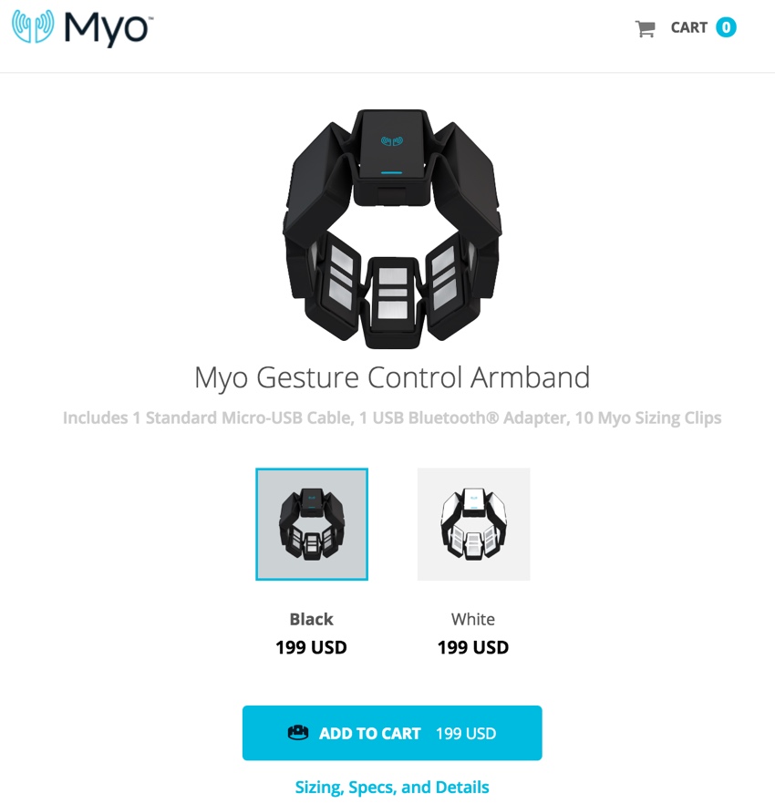 IBM Bluemix IoT Arm Gestures - браслет для управления жестами Myo