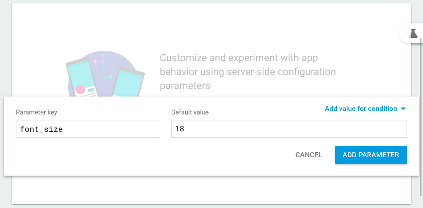 Parameter creation dialog