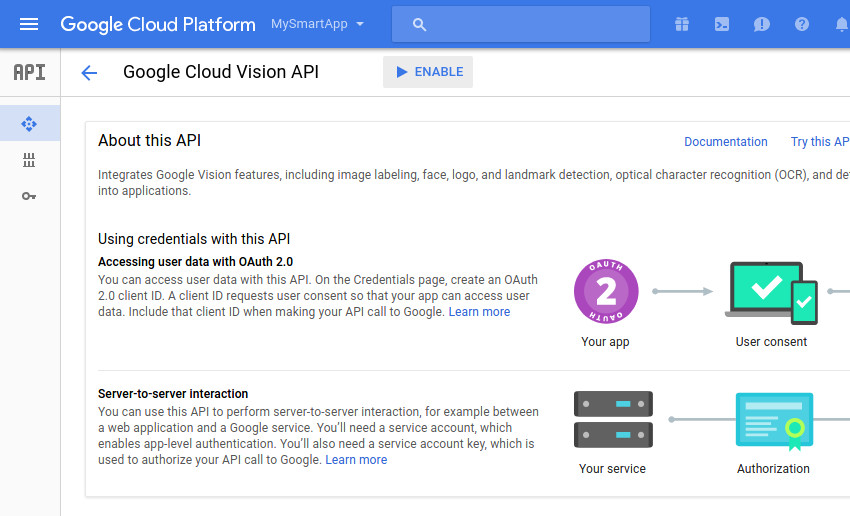 Enable Cloud Vision API