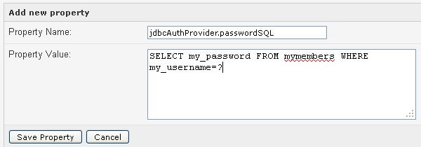 jdbcAuthProvider passwordSQL