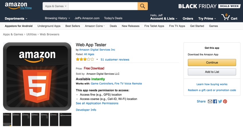 Amazon Appstore - Amazon App Tester