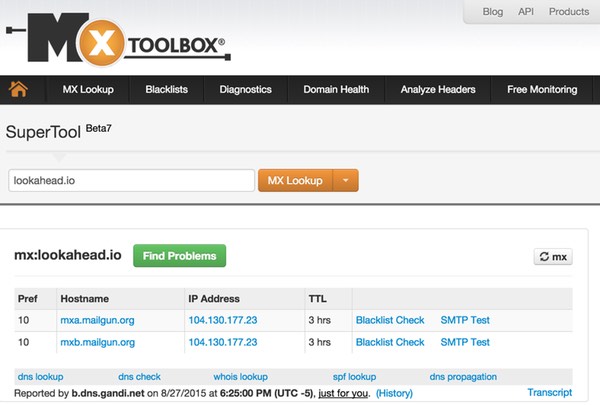 Проверка DNS с помощью MX Toolbox