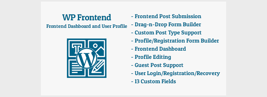 WP Frontend - WordPress Frontend Dashboard и плагин профиля пользователя