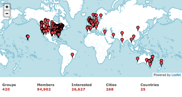 Meetup.com WordPress Map