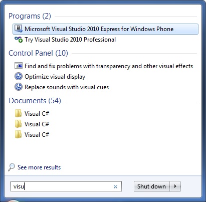 Поиск Visual Studio 2010 для разработки под Windows Phone 7