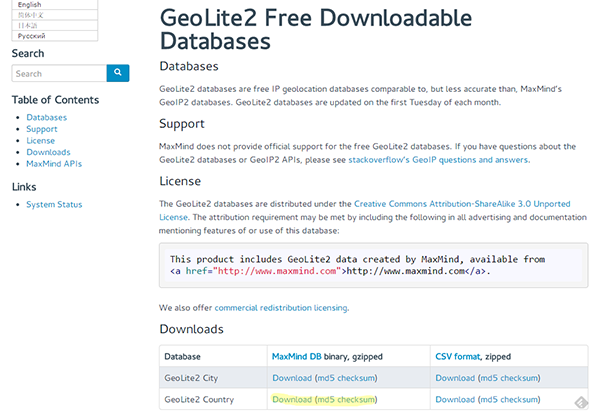 Maxmind Geo Lite2