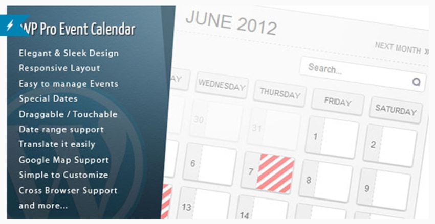 Календарь событий WordPress Pro