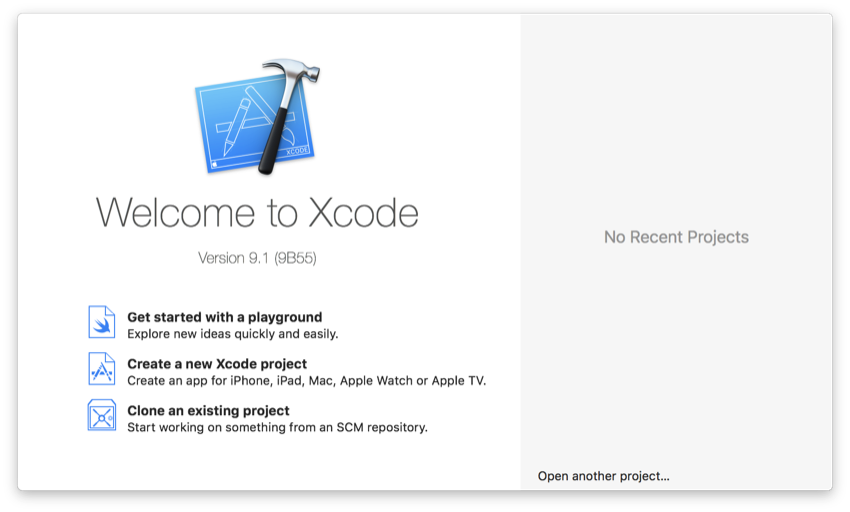 Рисунок 1. Создание проекта XCode.