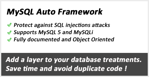 MySQL база данных Auto Framework