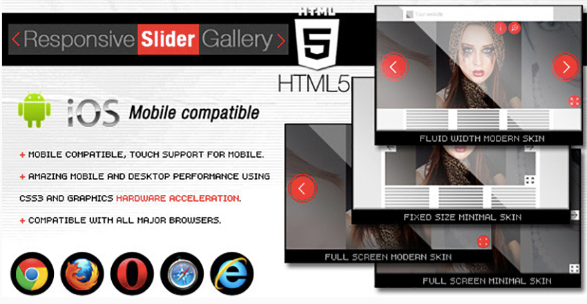 HTML5 отзывчивая галерея слайдеров