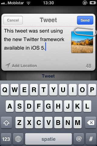 iOS 5 и Twitter Framework (часть 1): добавление изображения в твит - рисунок 10