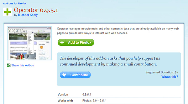 Оператор FireFox AddOn