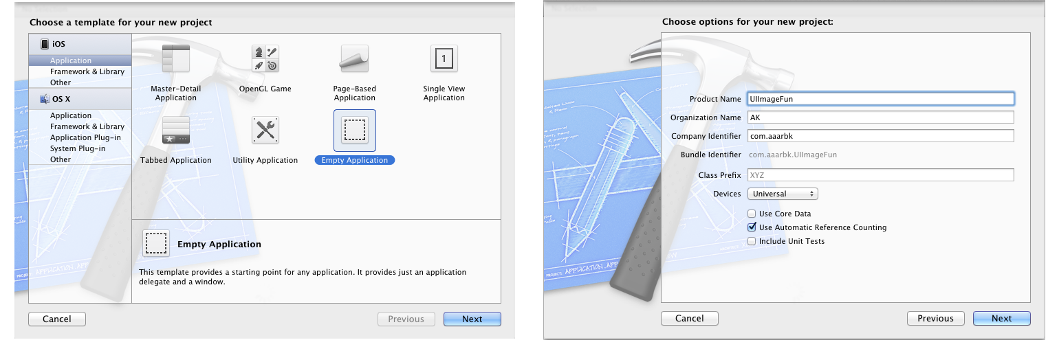 Создание нового проекта XCode