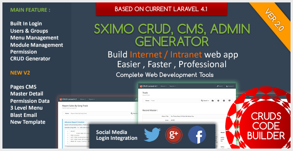 Laravel CMS - CRUD Builder - Администратор